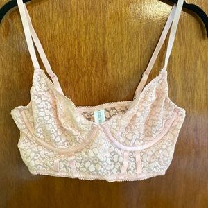 Pink Patterned Bralette, Forever 21, Size XL